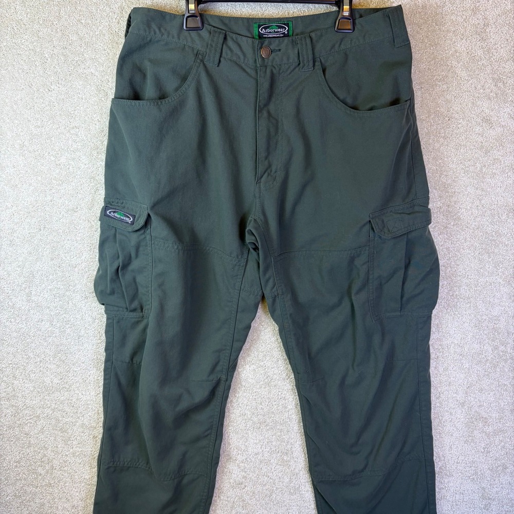 Arborwear Cargo Pants Mens 34x32 (Fits 32x32) Green Tech Utility Workwear Hiking